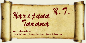 Marijana Tarana vizit kartica